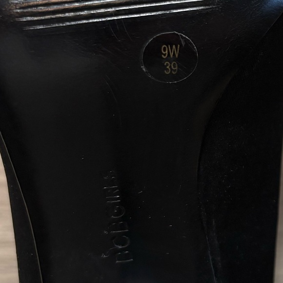 BCBGirls Black Satin Peep Toe Heels | Size 9W - Picture 10 of 10